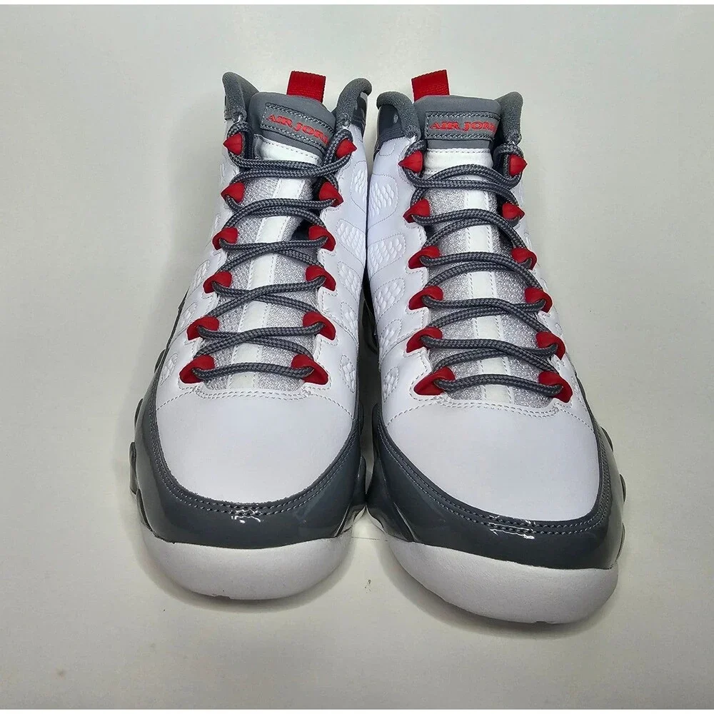 Nike Air Jordan 9 Retro Fire Red Shoes White Sneakers Men's 10 CT8019-162 11.5W